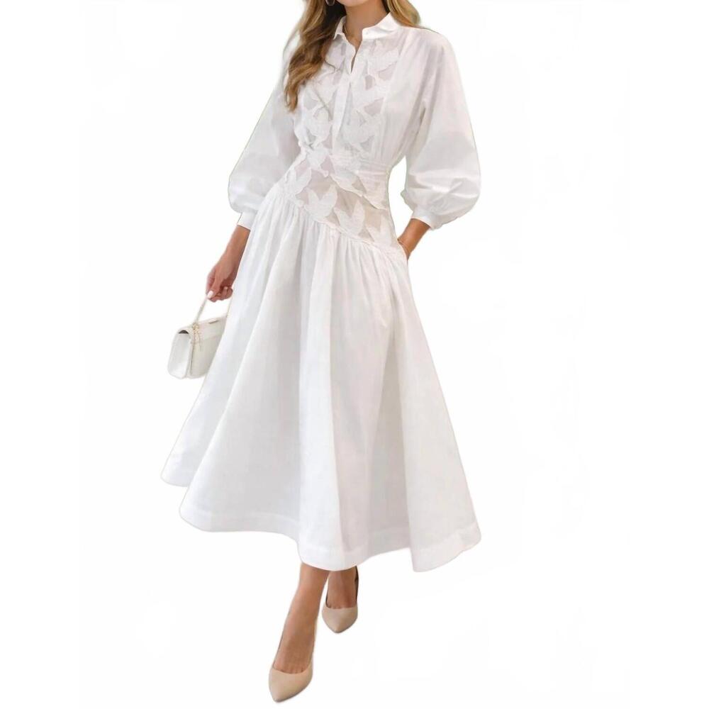 NEW PEEKSKILL bianca lace garden skirt set in white